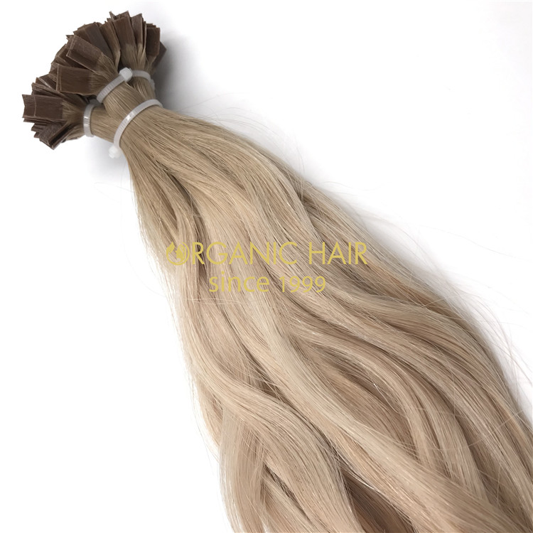 Keratin flat tip hair extensions with customized color X241